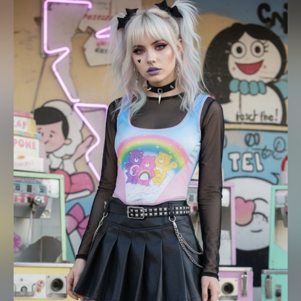 Dolls Kill X Care Bears Rainbow Corset Size S